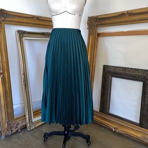 Pleated satin skirt